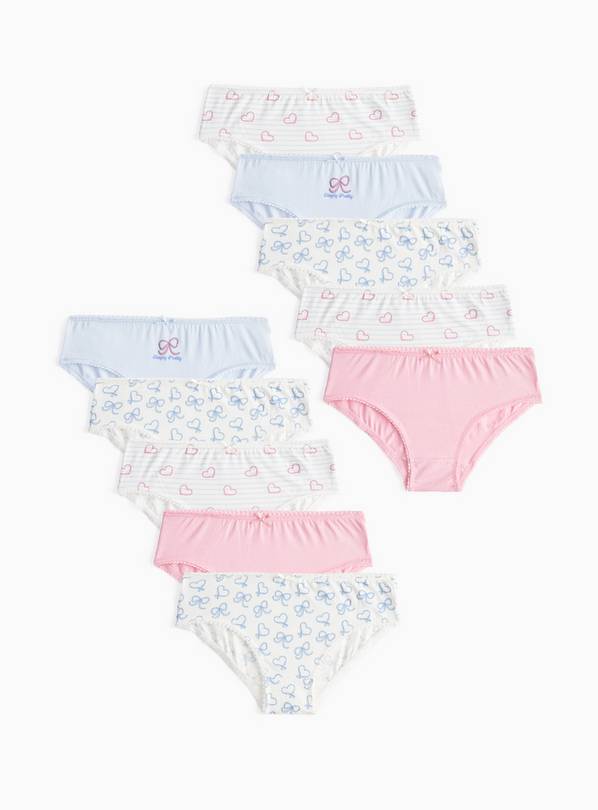 Simply Pretty Bows & Hearts Briefs 10-Pack 8-9 years